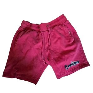 Cookies SF Mens Fleece Sweat Shorts Red Embroidered Logo Size Large Streetwear